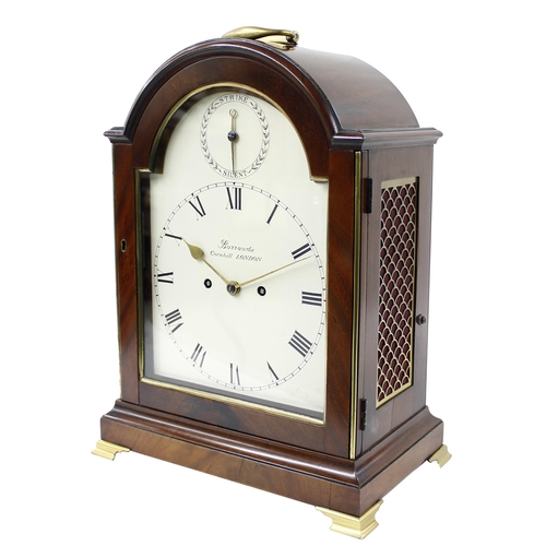 1530 - Good English mahogany double fusee bracket clock, the 8