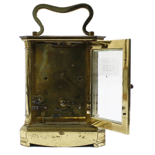 1220 - Repeater and calendar carriage clock in need of restoration, the dial signed AD: Uhlig in Wien, with... 