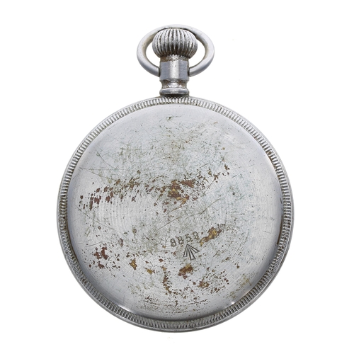 602 - Buren nickel cased lever pocket watch, signed 7 jewel Patented movement, signed dial with Roman nume... 