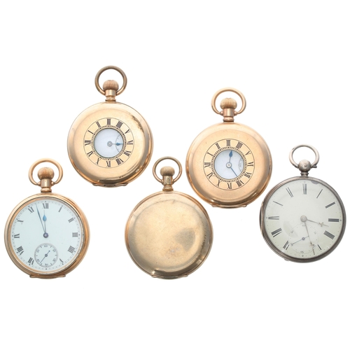 583 - Five assorted pocket watches for attention/repair to include Elgin National Watch Co. gold plated le... 