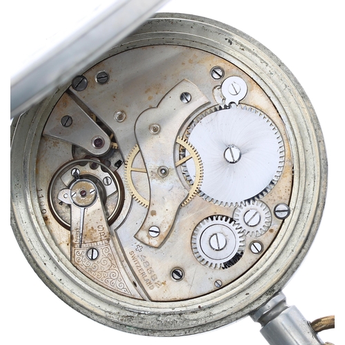 589 - Swiss Goliath nickel cased lever pocket watch, unsigned movement, numbered 48382, with compensated b... 