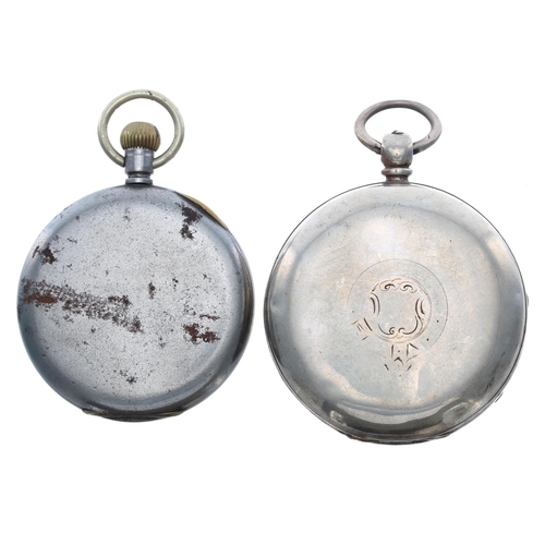 590 - Swiss gunmetal lever pocket watch, 17 jewel adjusted movement, the dial with Roman numerals, minute ... 