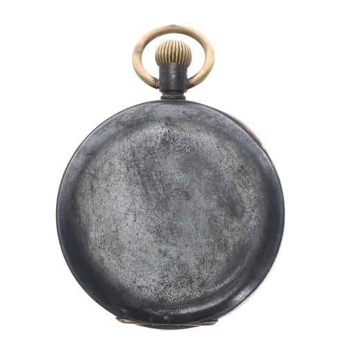 618 - Gun metal chronograph lever pocket watch for repair, 51mm