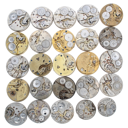 634 - Quantity of signed lever pocket watch movements including Smiths, Record, State, Cyma, H. Samuel, Ke... 