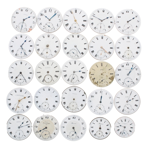 634 - Quantity of signed lever pocket watch movements including Smiths, Record, State, Cyma, H. Samuel, Ke... 