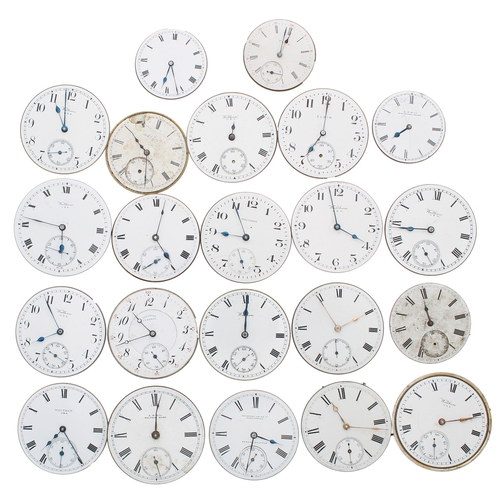 635 - Quantity of American lever pocket watch and fob watch movements to include American Waltham, Elgin, ... 