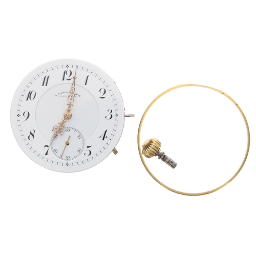 639 - A. Lange & Sohne lever pocket watch movement, signed A Lange & Sohne Glashutte, C Dresden, a... 