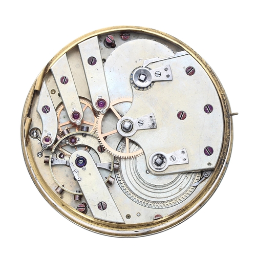 641 - Good fusee lever pocket chronometer movement, with enamel dial, key