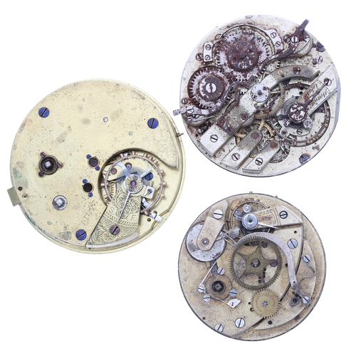 645 - Pedometer movement for repair; together with two pocket watch movements for spares or repair (3)... 