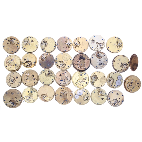 647 - Twenty-nine lever and fusee lever pocket watch movements with dials (29)