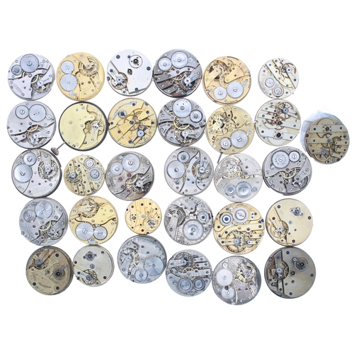 649 - Thirty-one lever and cylinder pocket watch movements (31)