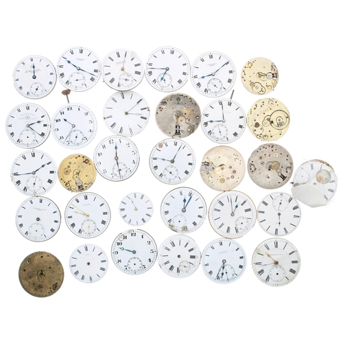 649 - Thirty-one lever and cylinder pocket watch movements (31)