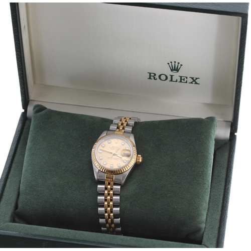 44 - Rolex Oyster Perpetual Datejust gold and stainless steel lady's wristwatch, reference no. 69173, ser... 