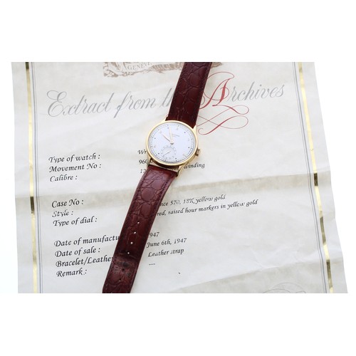 64 - A fine and rare Patek Philippe 18ct 'oversized' Calatrava gentleman's wristwatch, reference no. 570,... 