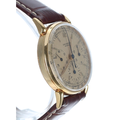 85 - Universal Genéve Compax 18ct chronograph gentleman's wristwatch, movement, no. 184xxx, circa 1950s, ... 