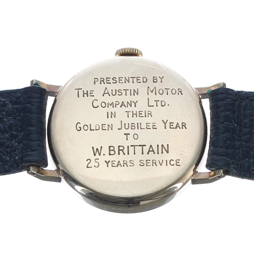 118 - Smiths Deluxe 9ct gentleman's wristwatch, Birmingham 1954, circular silvered dial with gilt applied ... 