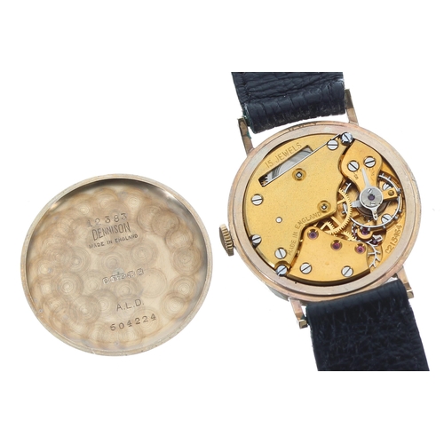 118 - Smiths Deluxe 9ct gentleman's wristwatch, Birmingham 1954, circular silvered dial with gilt applied ... 