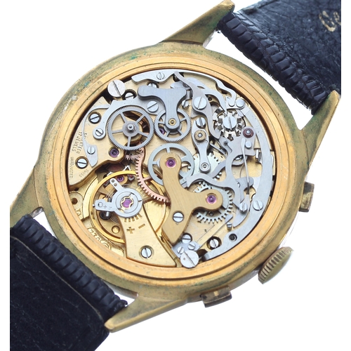 137 - Swiss chronograph triple calendar with moon phase gold plated and stainless steel gentleman's wristw... 