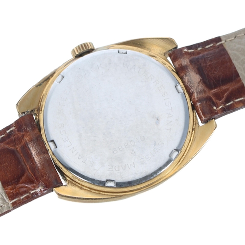 146 - Hamilton gold plated and stainless steel gentleman's wristwatch, circular champagne dial with gilt a... 