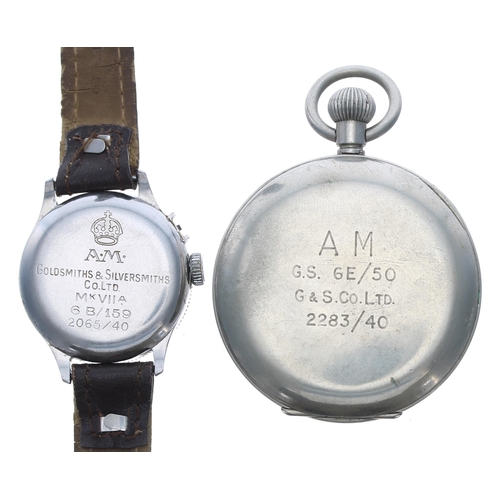 206 - Rare Longines 'Weems' British Military RAF Aviators wristwatch, circa 1940, movement no. 5902xxx, 60... 