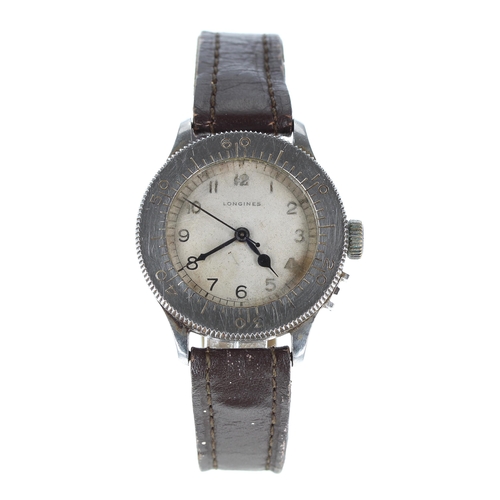 206 - Rare Longines 'Weems' British Military RAF Aviators wristwatch, circa 1940, movement no. 5902xxx, 60... 