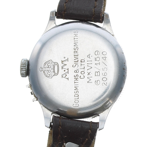 206 - Rare Longines 'Weems' British Military RAF Aviators wristwatch, circa 1940, movement no. 5902xxx, 60... 