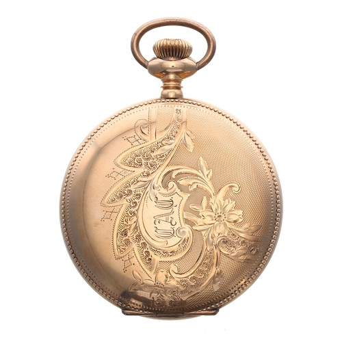 242 - Illinois Watch Co 14k gold plated lever set hunter pocket watch, circa 1902, signed 15 jewel movemen... 