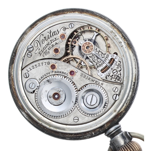 251 - Elgin National Watch Co. 'Veritas' silver lever pocket watch, circa 1904, signed 23 jewel adjusted m... 