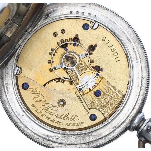 256 - American Waltham 'P.S. Bartlett' lever set hunter pocket watch, circa 1887, signed movement, no. 372... 