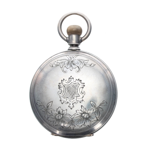 261 - American Waltham silver lever set hunter pocket watch, circa 1902, signed 15 jewel movement with saf... 