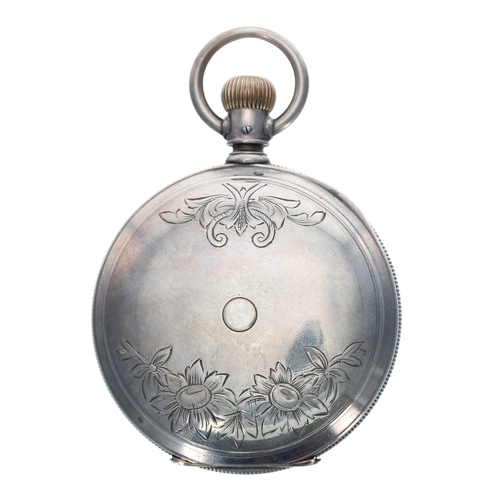 261 - American Waltham silver lever set hunter pocket watch, circa 1902, signed 15 jewel movement with saf... 