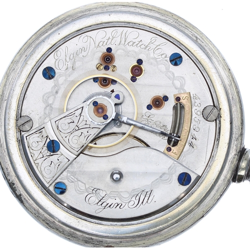 262 - Elgin National Watch Co. nickel cased lever set pocket watch, circa 1890, signed movement, no. 4395x... 