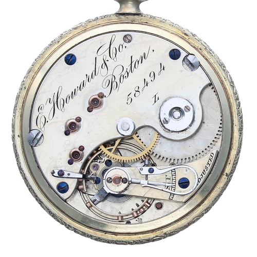 265 - E. Howard & Co. gold plated lever pocket watch, the movement signed E. Howard & Co. Boston, ... 