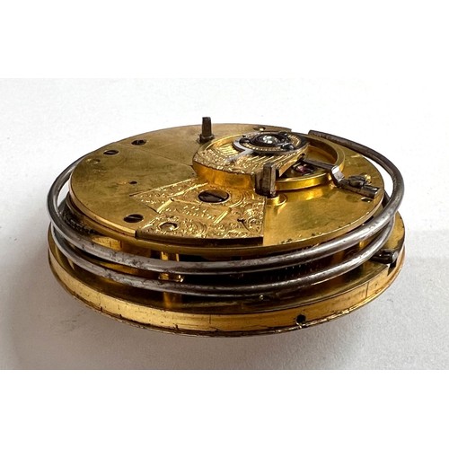 292 - Interesting early 19th century 18ct alarm duplex pocket watch, London 1809, unsigned two train fusee... 