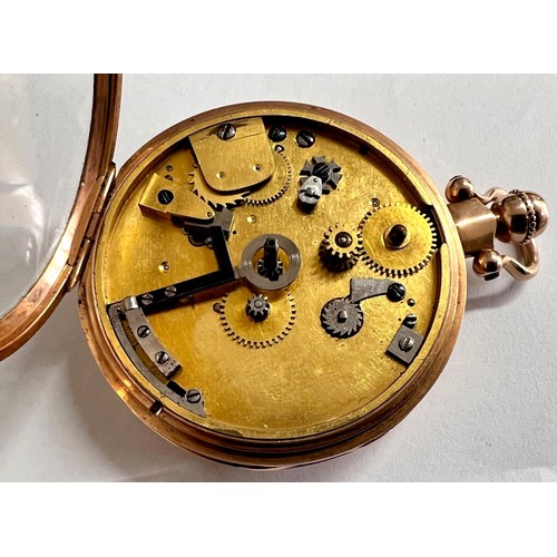 292 - Interesting early 19th century 18ct alarm duplex pocket watch, London 1809, unsigned two train fusee... 