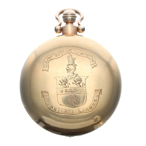 292 - Interesting early 19th century 18ct alarm duplex pocket watch, London 1809, unsigned two train fusee... 