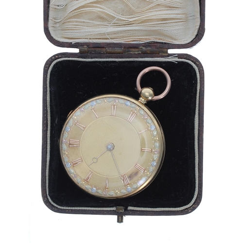 317 - 19th century 18ct fusee detached lever pocket watch, Chester 1837, the gilt three quarter plate move... 