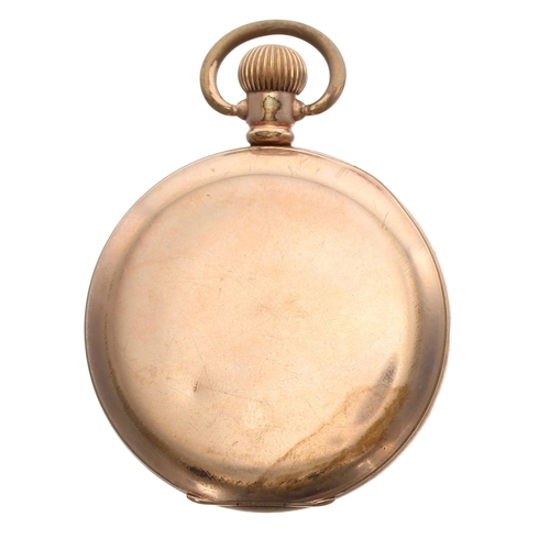 256 - Rival gold plated lever pocket watch, signed 7 jewel movement, hinged cuvette, within a plain Star D... 