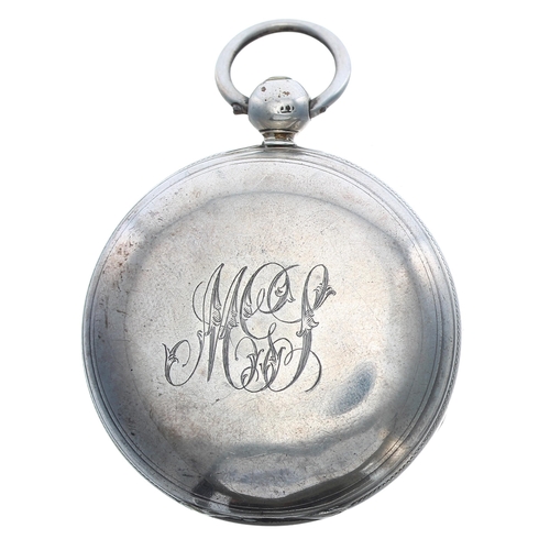 246 - Victorian silver fusee lever pocket watch, London 1840, unsigned movement, no. 3261, with plain bala... 