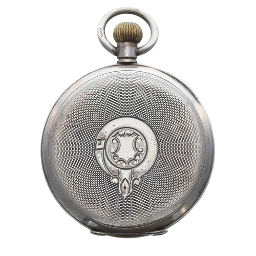 249 - Early 20th century silver lever pocket watch, import hallmarks London 1910, unsigned frosted movemen... 