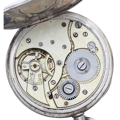 249 - Early 20th century silver lever pocket watch, import hallmarks London 1910, unsigned frosted movemen... 