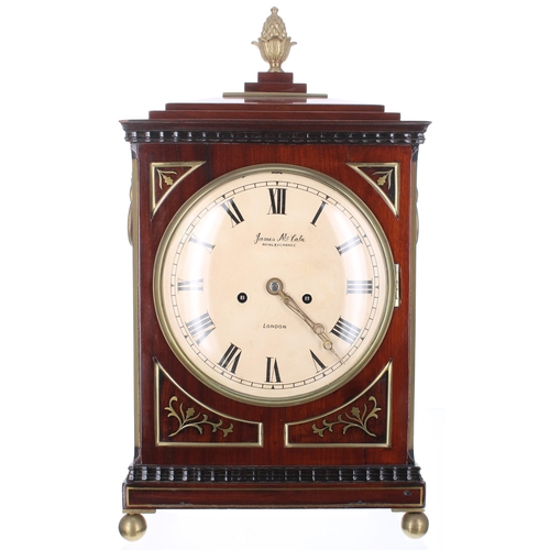 1419 - Good English mahogany double fusee mantel clock, the 8