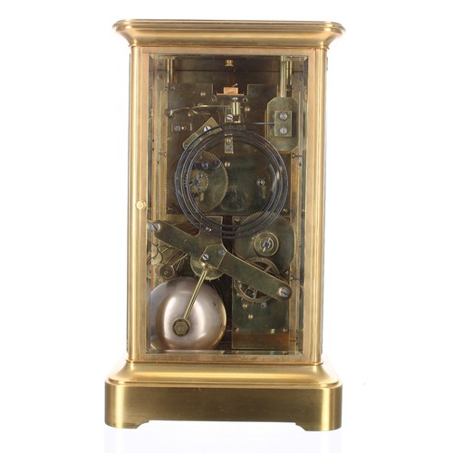 1412 - Good French ormolu four glass mantel clock, the movement with later replaced platform escapement and... 