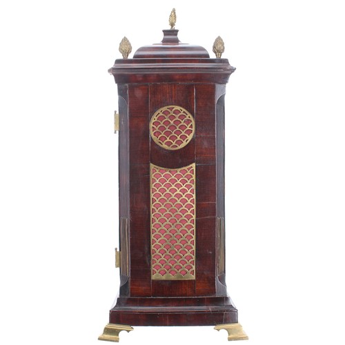 1417 - English mahogany triple fusee bracket clock, the 8