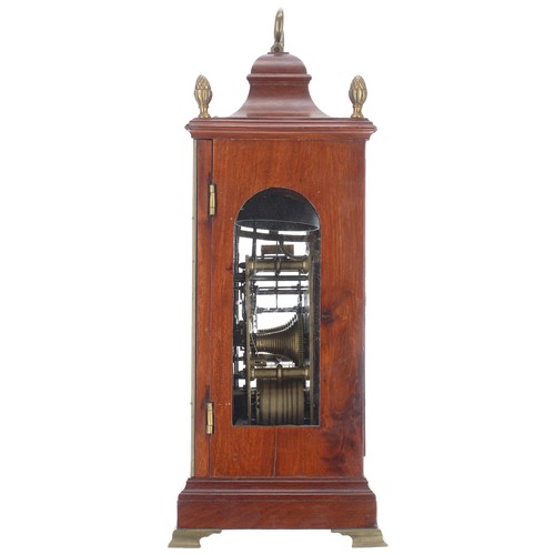 1418 - English mahogany double fusee bracket clock, the 7