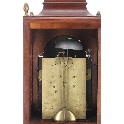 1418 - English mahogany double fusee bracket clock, the 7