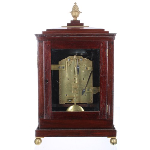 1419 - Good English mahogany double fusee mantel clock, the 8