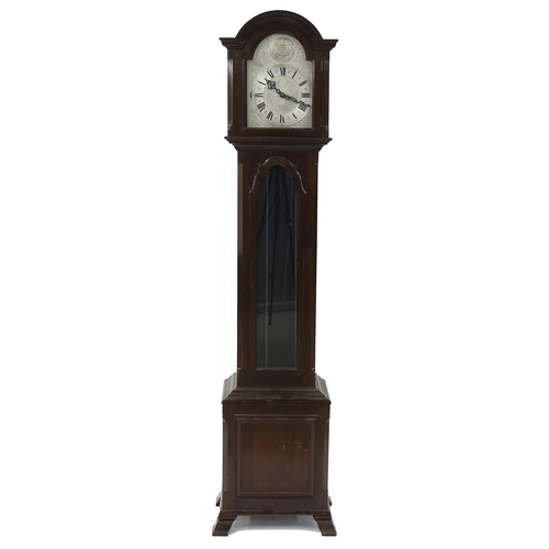 1815 - Mahogany three train grandmother clock, the movement playing on eight rods, the 10.5