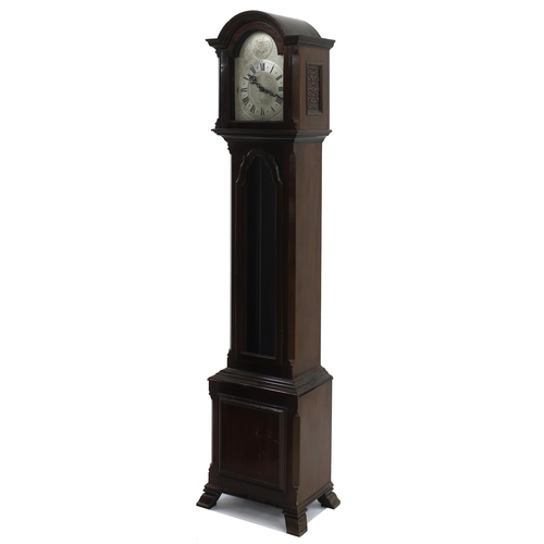 1815 - Mahogany three train grandmother clock, the movement playing on eight rods, the 10.5