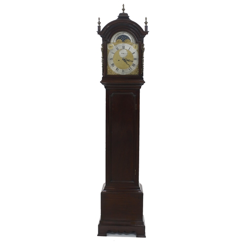 1825 - Mahogany eight day longcase clock with substantial five pillar movement, the 12